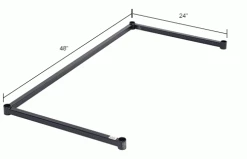 Nexel® DF2448N Nexelon® Three-Sided Steel Frame 48"W x 24"D -Shelving Sales Store DF2448NIN dim