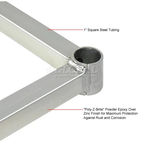 Nexel® DF3060C Chrome Three Sided Frame 60"W x 30"D 4 Nexel® DF3060C Chrome Three Sided Frame 60"W x 30"D - Image 4