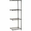 Nexel® Black Epoxy, 4 Tier, Wire Shelving Add-On Unit, 36"W x 14"D x 54"H