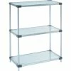 Nexel® Galvanized Steel, 3 Tier, Solid Shelving Starter Unit, 36"Wx18"Dx34"H