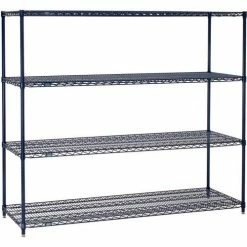 Nexel® Nexelon®, 5 Tier, Wire Shelving Starter Unit, 72"W x 18"D x 86"H