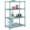 Nexel® Poly-Green®, 5 Tier, Wire Shelving Starter Unit, 36"W x 21"D x 63"H