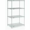 Nexel®, Nexelate®, Silver Epoxy, 5 Tier, Wire Shelving Starter Unit, 36"W x 21"D x 74"H