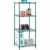 Nexel® Poly-Green®, 5 Tier, Wire Shelving Starter Unit, 24"W x 24"D x 74"H
