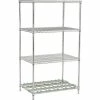 Nexel® Poly-Z-Brite®, 4 Tier, Wire Shelving Unit, 1 Heavy Duty Shelf, 30"W x 24"D x 86"H