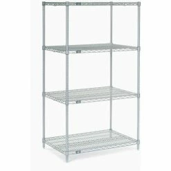 Nexel®, Nexelate®, Silver Epoxy, 5 Tier, Wire Shelving Starter Unit, 36"W x 24"D x 63"H