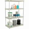 Nexel® Plastic, 4 Tier, Solid Shelving Unit, Chrome Posts, 48"W x 24"D x 74"H
