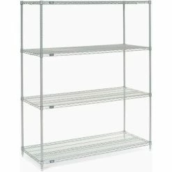 Nexel® Chrome, 5 Tier, Wire Shelving Starter Unit, 72"W x 24"D x 74"H