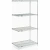 Nexel® Chrome, 5 Tier, Wire Shelving Add-On Unit, 24"W x 18"D x 74"H