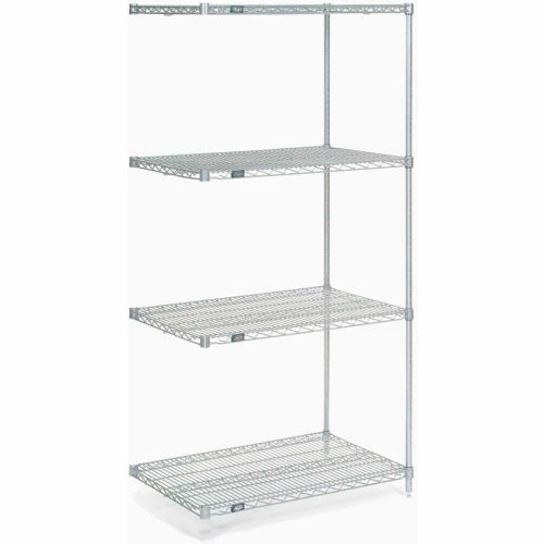Nexel® Chrome, 5 Tier, Wire Shelving Add-On Unit, 24"W x 18"D x 74"H 1 Nexel® Chrome, 5 Tier, Wire Shelving Add-On Unit, 24"W x 18"D x 74"H