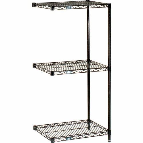 Nexel® Black Epoxy, 3 Tier, Wire Shelving Add-On Unit, 30"W x 18"D x 34"H 1 Nexel® Black Epoxy, 3 Tier, Wire Shelving Add-On Unit, 30"W x 18"D x 34"H