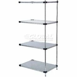 Nexel® Galvanized Steel, 4 Tier, Solid Shelving Add-On Unit, 42"Wx18"Dx54"H -Shelving Sales Store GLL A18425SZ