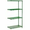Nexel® Poly-Green®, 5 Tier, Wire Shelving Add-On Unit 36"W x 24"D x 63"H