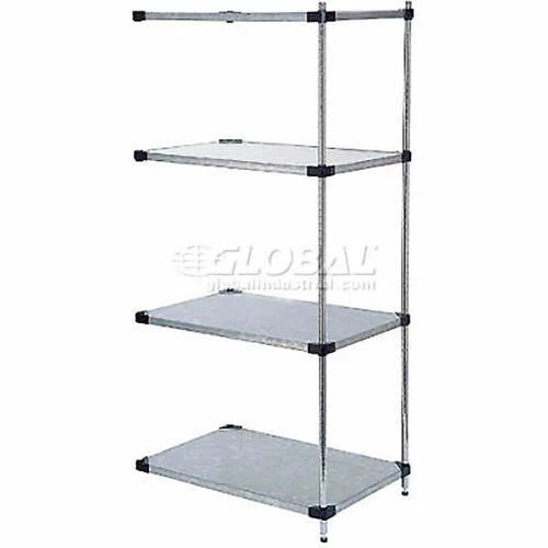 Nexel® Galvanized Steel, 4 Tier, Solid Shelving Add-On Unit, 54"Wx24"Dx74"H 13 Nexel® Galvanized Steel, 4 Tier, Solid Shelving Add-On Unit, 54"Wx24"Dx74"H - Image 13