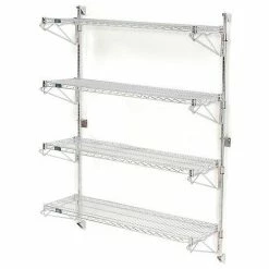 Nexel® Poly-Green® Wall Mount Wire Shelving - 30"W x 18"D x 63"H 4-Shelf Starter