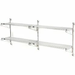 Nexel® Poly-Green® Wall Mount Wire Shelving - 48"W x 14"D x 34"H 2-Shelf Add-On