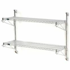 Nexel® Poly-Green® Wall Mount Wire Shelving - 60"W x 24"D x 34"H 2-Shelf Starter