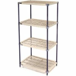 Nexel®, Nexelite®, 5 Tier, Vented Plastic Mat Shelving Unit, 36"W x 21"D x 74"H