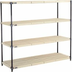 Nexel®, Nexelite®, 5 Tier, Vented Plastic Mat Shelving Unit, 54"W x 21"D x 74"H