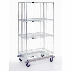 Nexel® 52"L Rods & Clips (3 Rods, 12 Clips) For Solid Shelving Units - Chrome