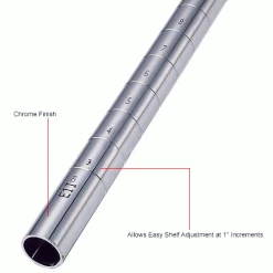 Nexel® P54C Chrome Post 54"H Leveler Installed - 2 Pack -Shelving Sales Store P54CX2IN 1wco