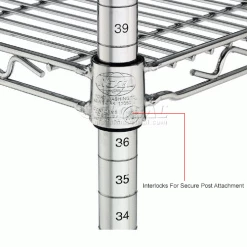 Nexel® P54C Chrome Post 54"H Leveler Installed - 2 Pack -Shelving Sales Store P54CX2IN 2wco