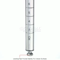 Nexel® P54C Chrome Post 54"H Leveler Installed - 2 Pack -Shelving Sales Store P54CX2IN 3wco