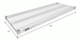 Nexel® S1424S Stainless Steel Wire Shelf 24"W x 14"D -Shelving Sales Store S1424SIN dim