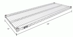 Nexel® S1824S Stainless Steel Wire Shelf 24"W x 18"D -Shelving Sales Store S1824SIN dim