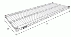 Nexel® S3048S Stainless Steel Wire Shelf 48"W x 30"D -Shelving Sales Store S3048SIN dim