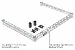 Nexel® WF1824Z Poly-Z-Brite® Three-Sided Wire Frame 24"W x 18"D -Shelving Sales Store WF1824ZIN 1wco