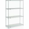 Nexel® Poly-Z-Brite®, 4 Tier, Wire Shelving Starter Unit, 48"W x 21"D x 74"H