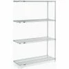 Nexel® Stainless Steel, 4 Tier, Wire Shelving Add-On Unit, 48"W x 18"D x 74"H