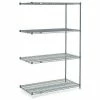 Nexel® Nexelon®, 4 Tier, Wire Shelving Add-On Unit, 24"W x 14"D x 74"H