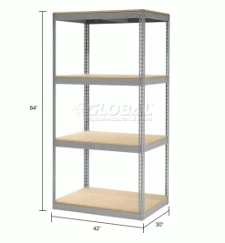 Global Industrial™ Record Storage Open With Boxes 42"W x 30"D x 84"H - Gray 38 Global Industrial™ Record Storage Open With Boxes 42"W x 30"D x 84"H - Gray -Shelving Sales Store x130116 dim